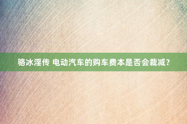 骆冰淫传 电动汽车的购车费本是否会裁减？