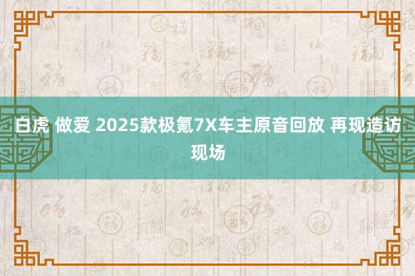 白虎 做爱 2025款极氪7X车主原音回放 再现造访现场