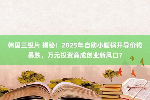 韩国三级片 揭秘！2025年自助小暖锅开导价钱暴跌，万元投资竟成创业新风口？