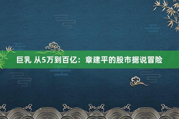巨乳 从5万到百亿：章建平的股市据说冒险