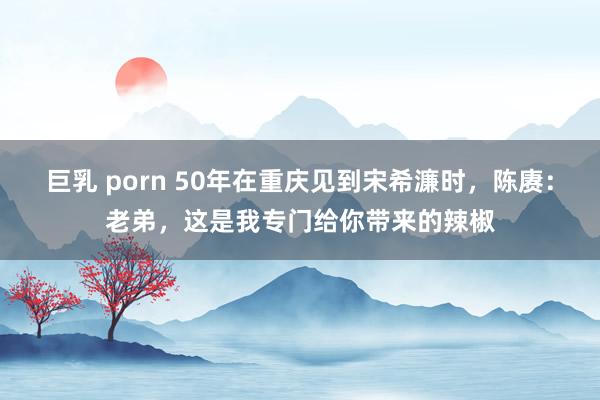 巨乳 porn 50年在重庆见到宋希濂时，陈赓：老弟，这是我专门给你带来的辣椒