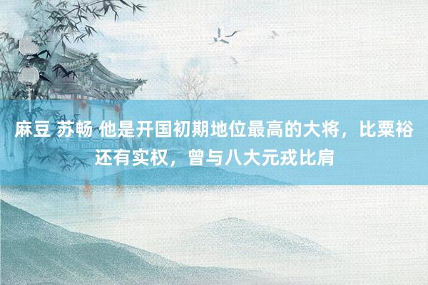 麻豆 苏畅 他是开国初期地位最高的大将，比粟裕还有实权，曾与八大元戎比肩