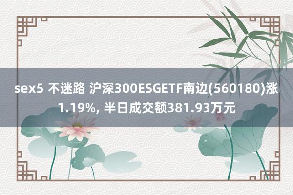 sex5 不迷路 沪深300ESGETF南边(560180)涨1.19%, 半日成交额381.93万元
