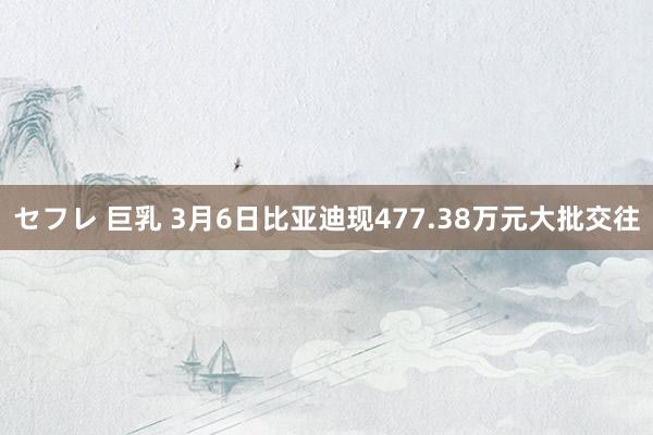 セフレ 巨乳 3月6日比亚迪现477.38万元大批交往