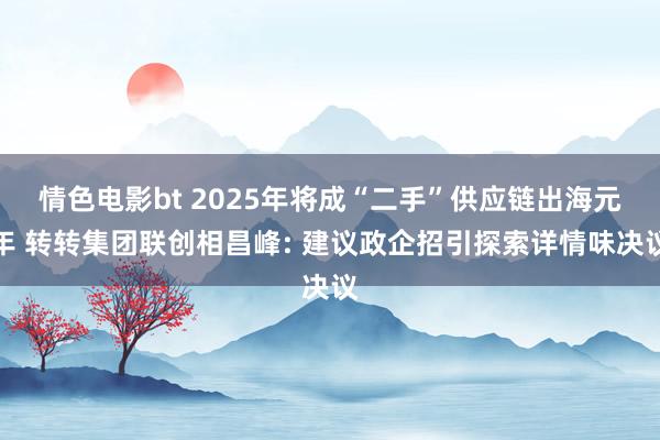 情色电影bt 2025年将成“二手”供应链出海元年 转转集团联创相昌峰: 建议政企招引探索详情味决议