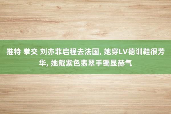 推特 拳交 刘亦菲启程去法国, 她穿LV德训鞋很芳华, 她戴紫色翡翠手镯显赫气
