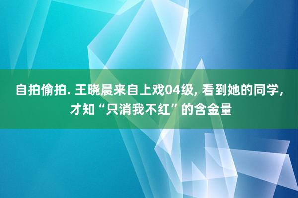 自拍偷拍. 王晓晨来自上戏04级, 看到她的同学, 才知“只消我不红”的含金量